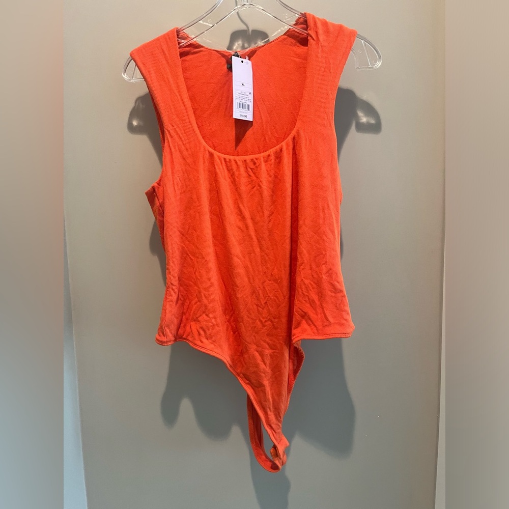 NWT Beautiful Orange Scoop neck bodysuit - Wild Fable -Size XL